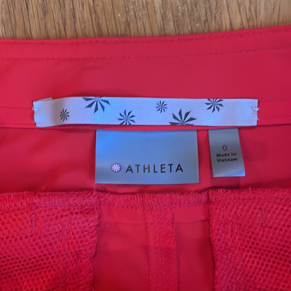 Athleta orange shorts, size 0, like new - Picture 2 of 6
